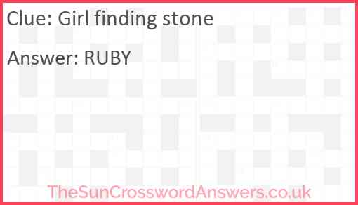 Girl finding stone Answer