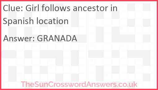 Girl follows ancestor in Spanish location Answer