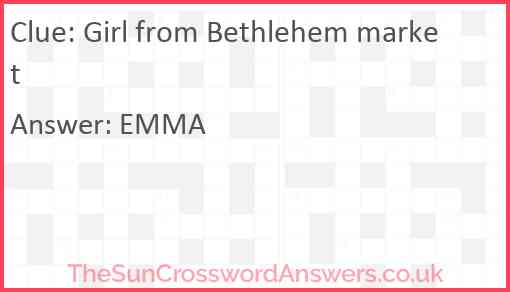 Girl from Bethlehem market Answer