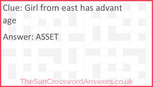 Girl from east has advantage Answer