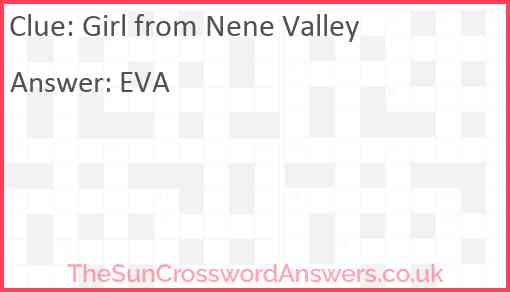 Girl from Nene Valley Answer