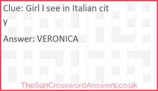 Girl I see in Italian city Answer