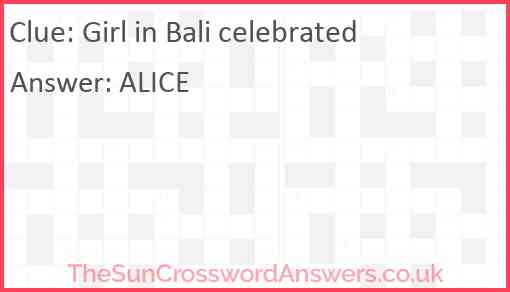 Girl in Bali celebrated Answer