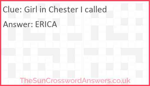Girl in Chester I called Answer