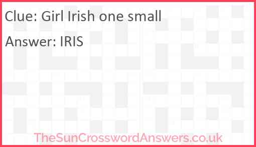 Girl Irish one small Answer