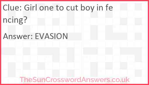 Girl one to cut boy in fencing? Answer