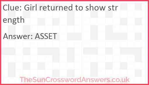 Girl returned to show strength Answer