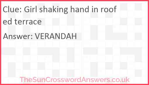 Girl shaking hand in roofed terrace Answer