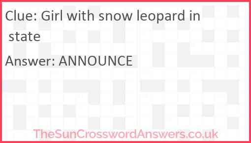 Girl with snow leopard in state Answer