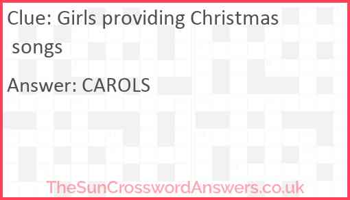 Girls providing Christmas songs Answer