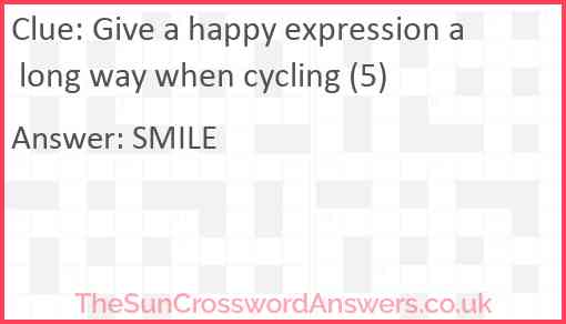 Give a happy expression a long way when cycling (5) Answer