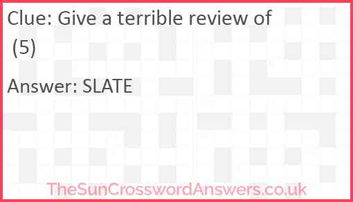 Give a terrible review of (5) Answer