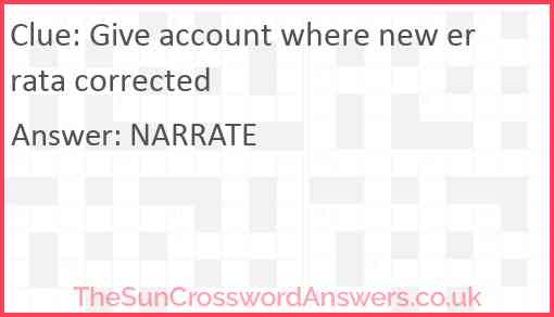 Give account where new errata corrected Answer