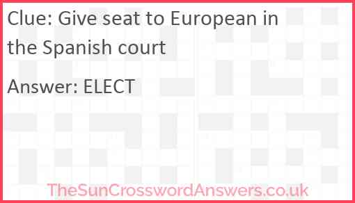Give seat to European in the Spanish court Answer