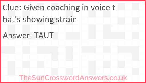 Given coaching in voice that's showing strain Answer