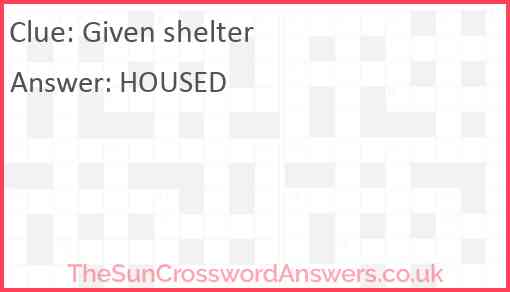 Given shelter Answer