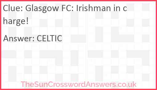 Glasgow FC: Irishman in charge! Answer