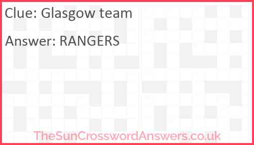 Glasgow team Answer