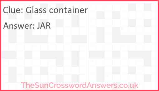 Glass container Answer