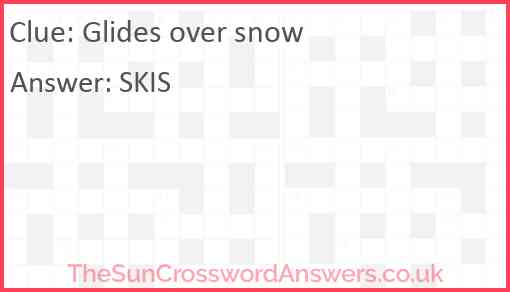 Glides over snow Answer