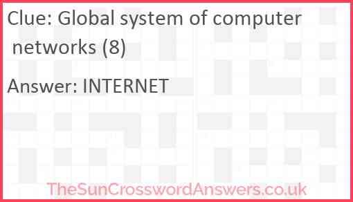 Global system of computer networks (8) Answer