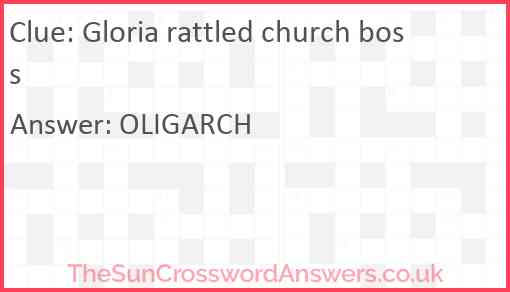 Gloria rattled church boss Answer