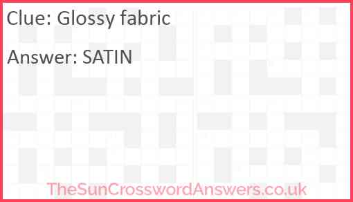 Glossy fabric Answer