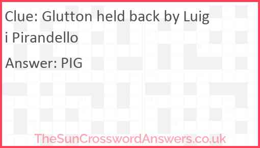 Glutton held back by Luigi Pirandello Answer