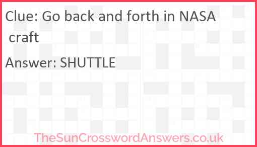 Go back and forth in NASA craft Answer