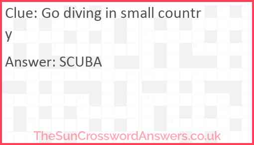 Go diving in small country Answer