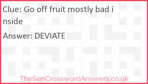 Go off fruit mostly bad inside Answer