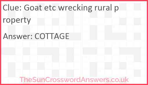 Goat etc wrecking rural property Answer