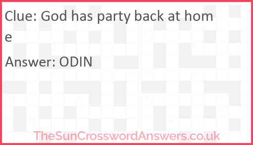 God has party back at home Answer
