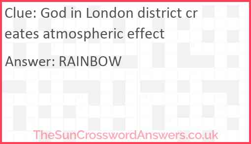 God in London district creates atmospheric effect Answer