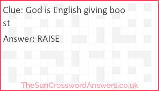 God is English giving boost Answer