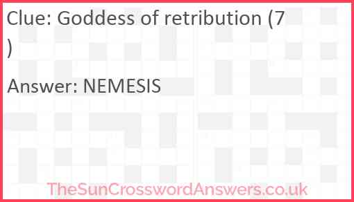 Goddess of retribution (7) Answer