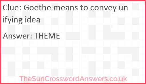 Goethe means to convey unifying idea Answer