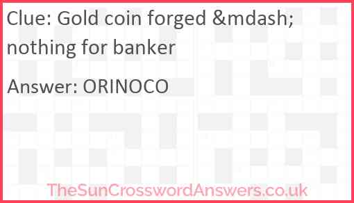 Gold coin forged &mdash; nothing for banker Answer