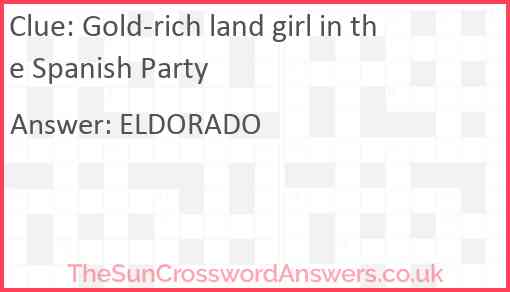 Gold-rich land girl in the Spanish Party Answer