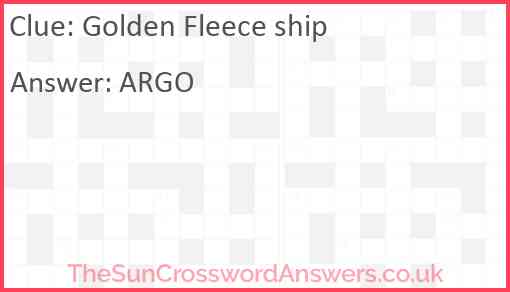 Golden Fleece ship Answer