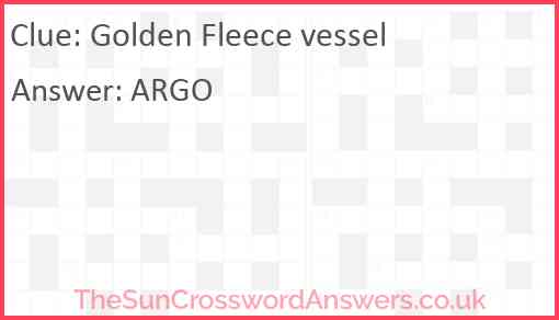 Golden Fleece vessel Answer