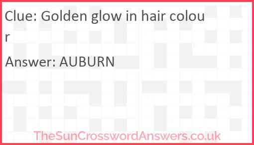 Golden glow in hair colour Answer