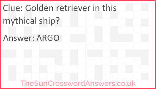 Golden retriever in this mythical ship? Answer
