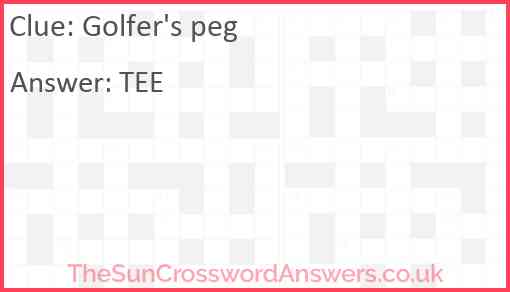 Golfer's peg Answer