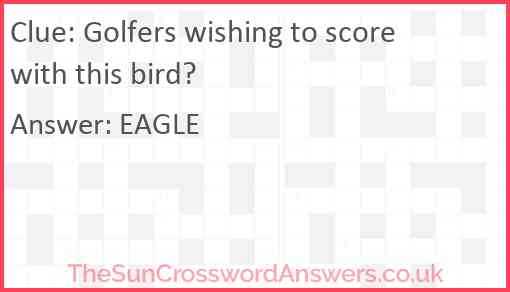 Golfers wishing to score with this bird? Answer