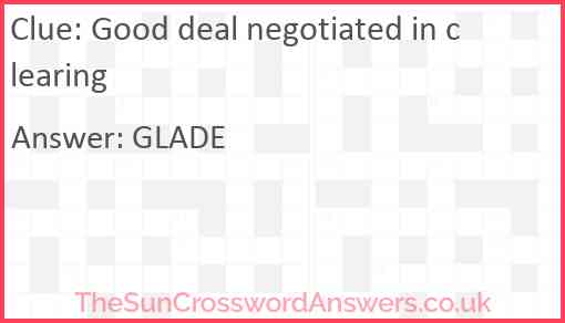 Good deal negotiated in clearing Answer