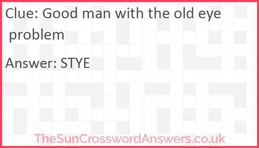 Good man with the old eye problem Answer
