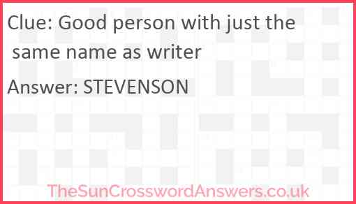 Good person with just the same name as writer Answer