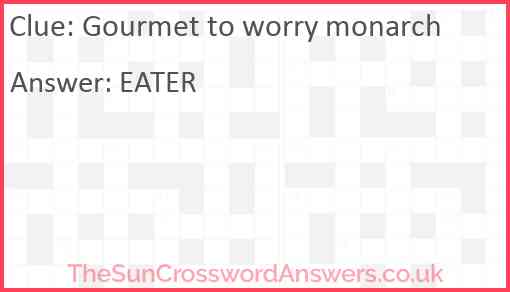 Gourmet to worry monarch Answer