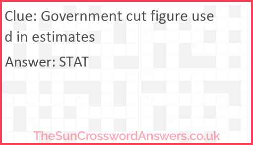 Government cut figure used in estimates Answer